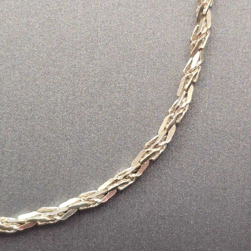VTG Diamond Cut Rope Chain Necklace 20" 925 Italy Sterling Silver 2mm - Picture 5 of 9